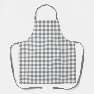 Grijze en witte buffels met gingham Check Patroon Schort