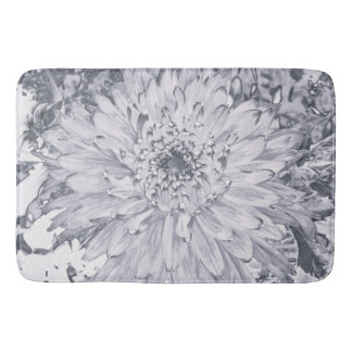 Grijze en witte dahlia bloem badmat