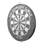 Grijze en witte dartboard van het Familie met Dart Dartbord (Voorkant Rechts)