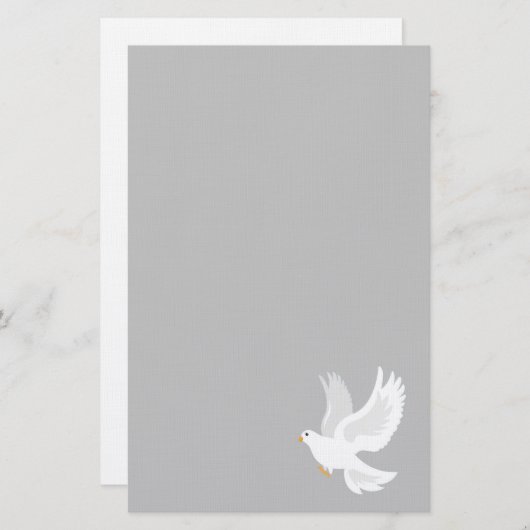 Grijze en witte duif klassiek briefpapier (Voorkant / Achterkant)