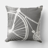 Grijze en witte fiets Pillow Kussen (Voorkant)
