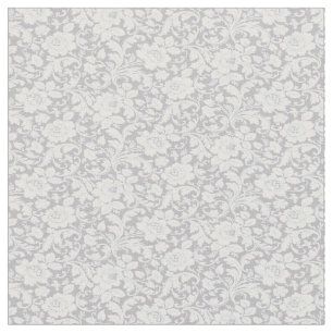 grijze en witte Floral Stof