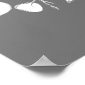 grijze en witte Floral Weddenschap Welkom Poster (Hoek)