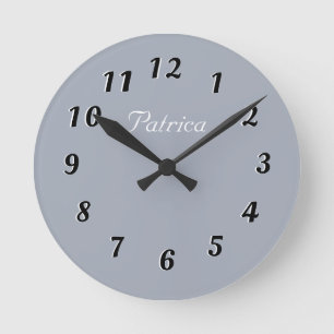 Grijze en witte, gepersonaliseerde wandklok ronde klok