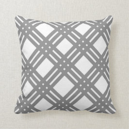 Grijze en witte gingham kussen