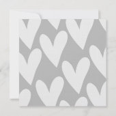 Grijze en witte harten bruiloft kaart (Achterkant)