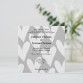 Grijze en witte harten bruiloft kaart (Staand voorkant)