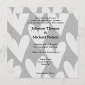 Grijze en witte harten bruiloft kaart (Voorkant / Achterkant)