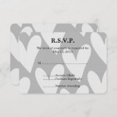 Grijze en witte harten bruiloft RSVP (Voorkant / Achterkant)