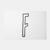 Grijze en witte Initiaal Letter Monogrammed Plain Deurmat (Voorkant)