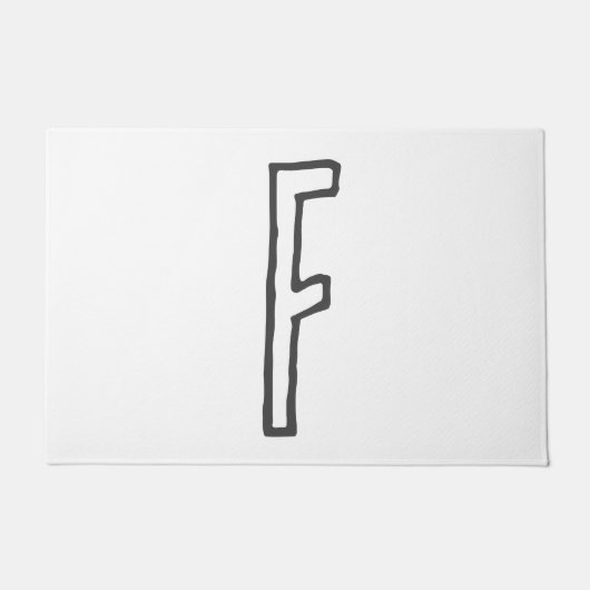 Grijze en witte Initiaal Letter Monogrammed Plain Deurmat (Voorkant)