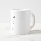 Grijze en witte Initiaal Letter Monogrammed Plain Extra Grote Beker (Voorkant rechts)