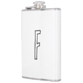 Grijze en witte Initiaal Letter Monogrammed Plain Heupfles (Links)