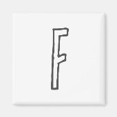 Grijze en witte Initiaal Letter Monogrammed Plain Magneet (Voorkant)