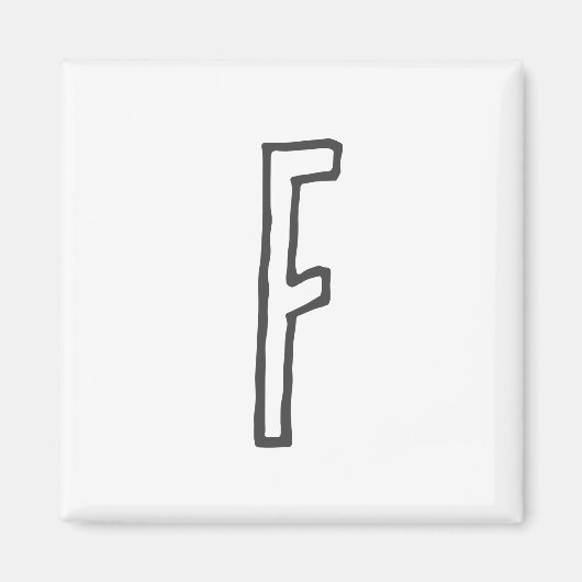 Grijze en witte Initiaal Letter Monogrammed Plain Magneet (Voorkant)