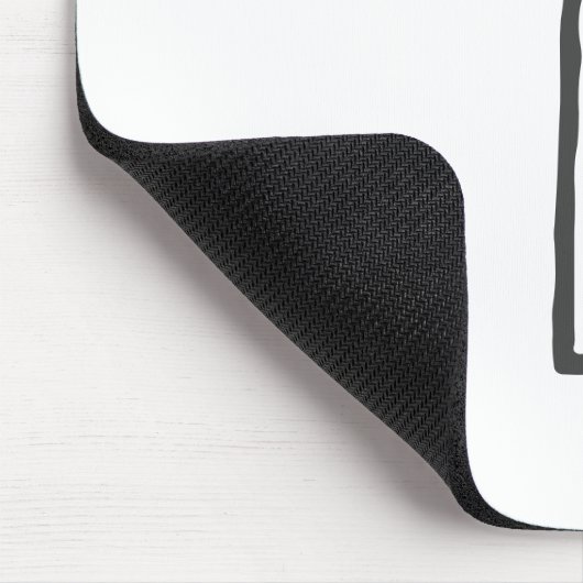 Grijze en witte Initiaal Letter Monogrammed Plain Muismat (Hoek)