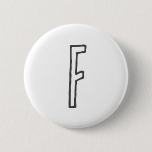 Grijze en witte Initiaal Letter Monogrammed Plain Ronde Button 5,7 Cm