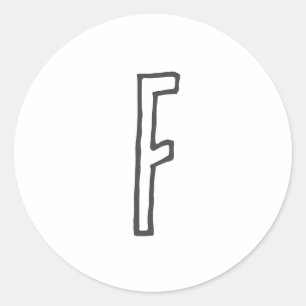 Grijze en witte Initiaal Letter Monogrammed Plain Ronde Sticker