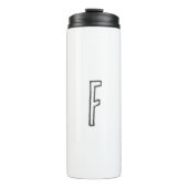 Grijze en witte Initiaal Letter Monogrammed Plain Thermosbeker (Voorkant)
