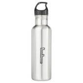 Grijze en witte Initiaal Letter Monogrammed Plain Waterfles (Voorkant)