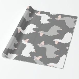 Grijze en witte lam cadeaupapier