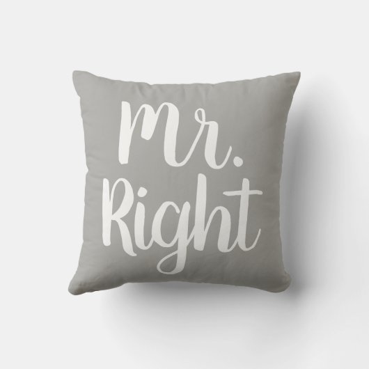 Grijze en witte meneer Juiste echtgenoot/vriend Kussen (Achterkant)