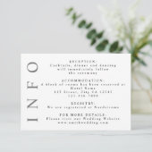 Grijze en witte monogram minimalistische bruiloft RSVP kaartje (Staand voorkant)