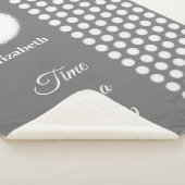 Grijze en witte monogram tijd voor een dutje sherpa deken (3/4)