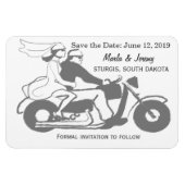 Grijze en witte motorfiets sparen de datum magneet (Horizontaal)