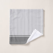 Grijze en witte paniekstrips Aangepaste badhanddoe Bad Handdoek (Wasdoekje)