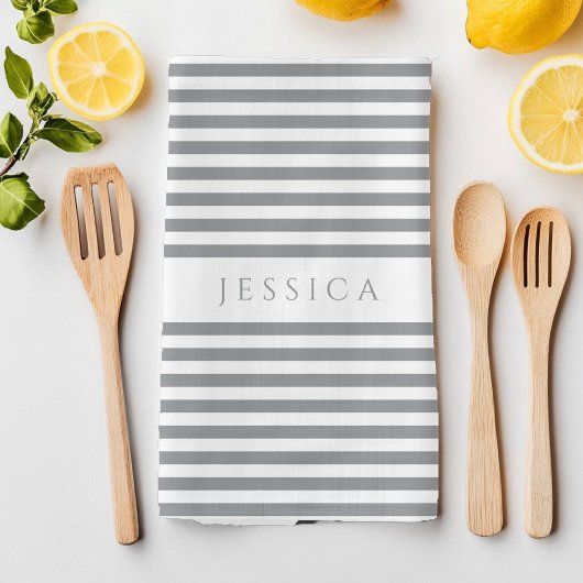 Grijze en witte patroonplaat theedoek