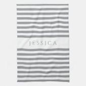 Grijze en witte patroonplaat theedoek (Verticaal)