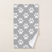 Grijze en witte pootafdrukken bad handdoek (Handdoek)