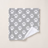 Grijze en witte pootafdrukken bad handdoek (Wasdoekje)