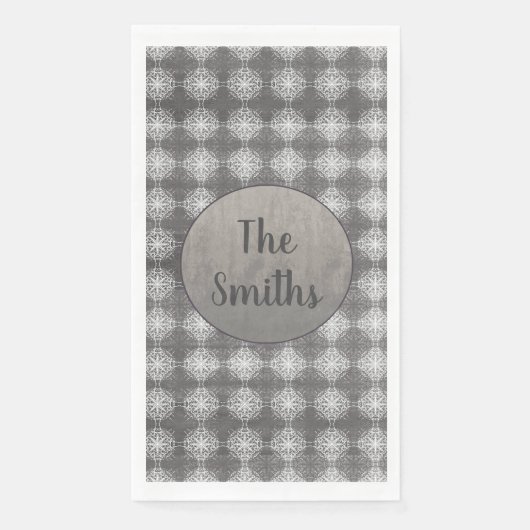 Grijze en witte schelpen servet (Voorkant)