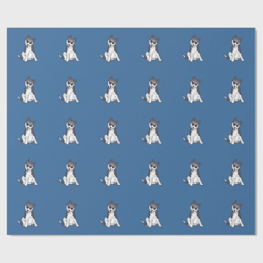 Grijze en witte Siberische parelpapier Cadeaupapier (Vlak)