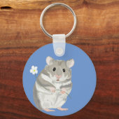 Grijze en witte Sleutelhanger van de hamster van d (Achterkant)