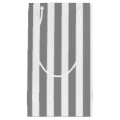 Grijze en witte snoepjes strepen klein cadeauzakje (Voorkant)