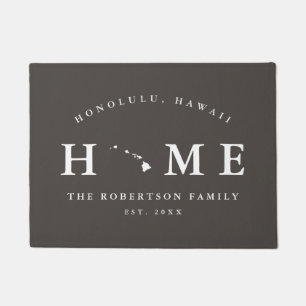 Grijze en witte staat Hawaii Kaart Mat, Doormat Deurmat