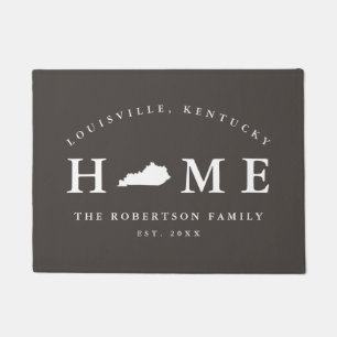 Grijze en witte staat Kentucky Map Mat, Doormat Deurmat