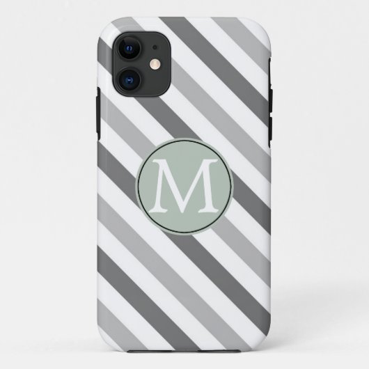 Grijze en witte strepen Case-Mate iPhone case (Achterkant)