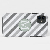 Grijze en witte strepen Case-Mate iPhone case (Achterkant (horizontaal))