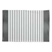 Grijze en witte strepen kussensloop (Achterkant)