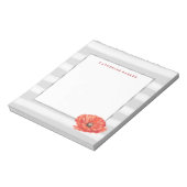 Grijze en witte strepen met rode ventilator notitieblok (Gedraaid)