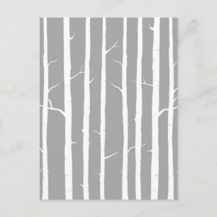 Grijze en witte vogelboom briefkaart