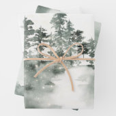 Grijze en witte winter gesorteerd inpakpapier vel (In situ)