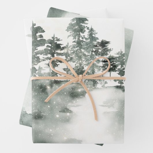 Grijze en witte winter gesorteerd inpakpapier vel (In situ)