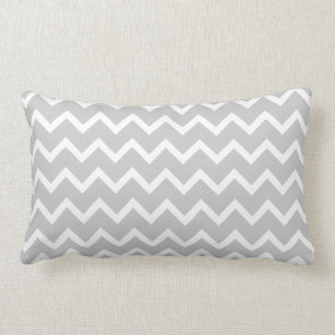 Grijze en witte zigzag Stripes. Kussen