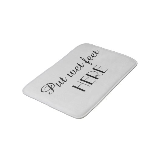 Grijze en zwarte grappige puinvoets hier badmat (Gekanteld)