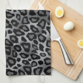 Grijze en zwarte luipaard — Dierafdrukken Theedoek (Quarter Fold)